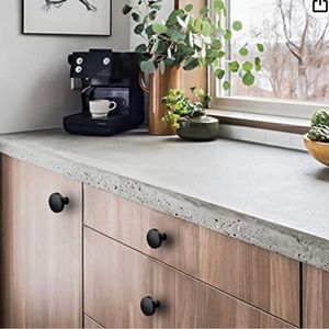 25Pack Cabinet Knobs Round Black Knobs - 1.27 Inch Kitchen Cabinet Knobs